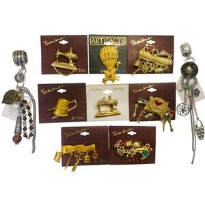 Stella Wholesale Lot 10 Sewing Machine Brooches Eyeglass Holder Pins Craft Gift